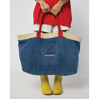 Monchhichi Washed Denim Tote Bag
