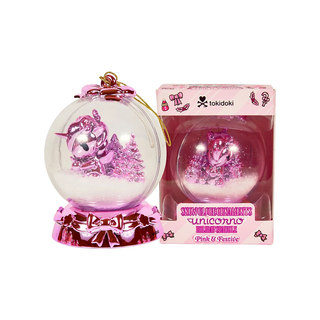 tokidoki Holiday Sparkle Pink & Festive Special Edition Snow Globe Ornament