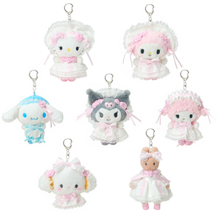 Sanrio White Frills Plush Keychain