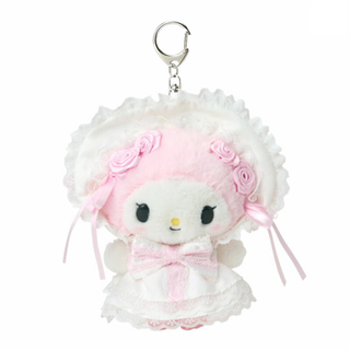 Sanrio White Frills Plush Keychain