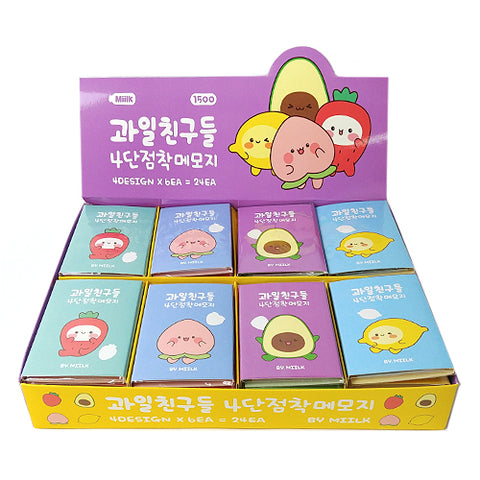 Fruits Friends 4-Sided Sticky Memo Pad