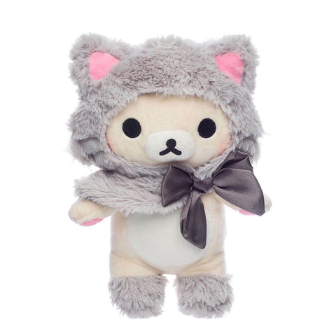 Korilakkuma Cat with Grey Hooded Cape