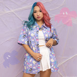 JapanLA Hello Kitty & Friends Kawaii Horror Button Up