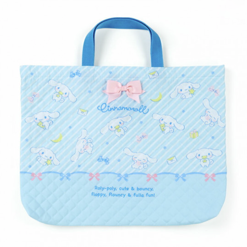 Sanrio Quilted Tote Bag — Hello Kitty & Friends Design, Water-Repellent, 18.1x11 Inches With Multiple Pockets