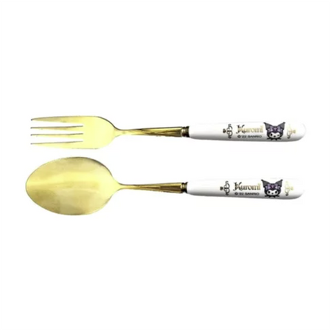 Kuromi Girly Breakfast Spoon and Fork Set