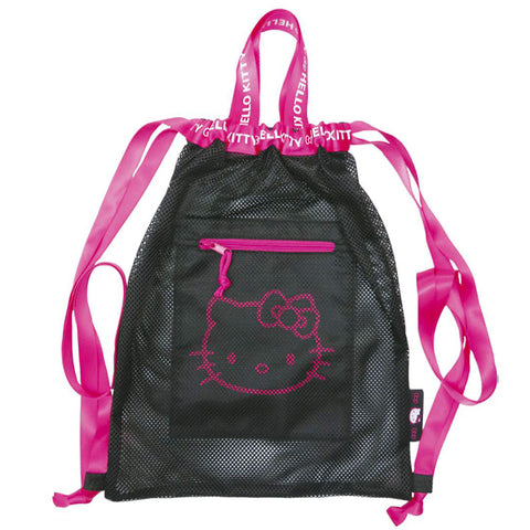 Hello Kitty Black & Pink Mesh Drawstring Bag