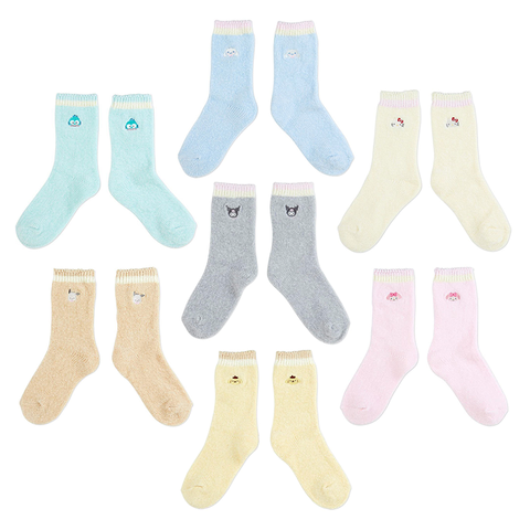 Sanrio Characters Crew Embroidered Face Socks
