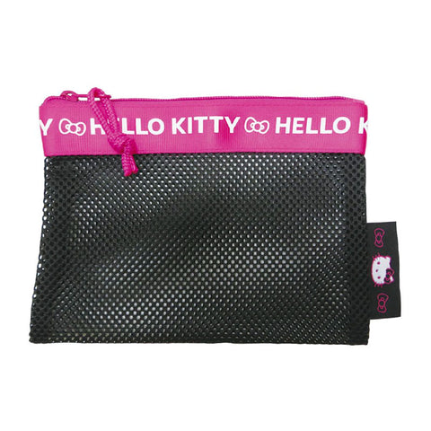 Hello Kitty Black & Pink Mesh Pouch