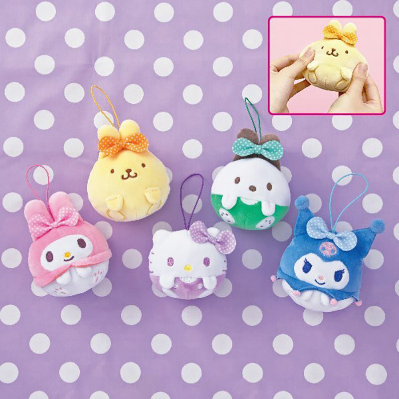 Sanrio Character Mochimochi Round Plush Charms