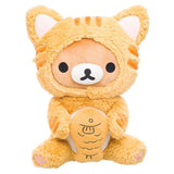 Rilakkuma Fluffy Tiger Eating Fish Plush