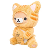 Rilakkuma Fluffy Tiger Eating Fish Plush