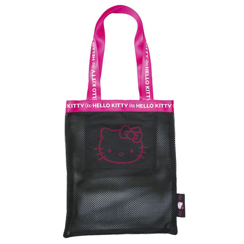 Hello Kitty Black & Pink Mesh Tote Bag