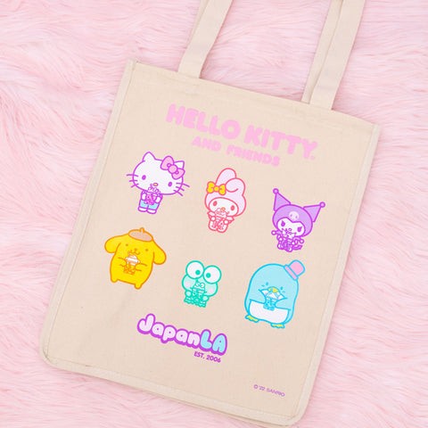 JapanLA Hello Kitty & Friends Boba Canvas Tote Bag